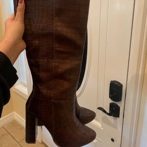 Crocodile print boots